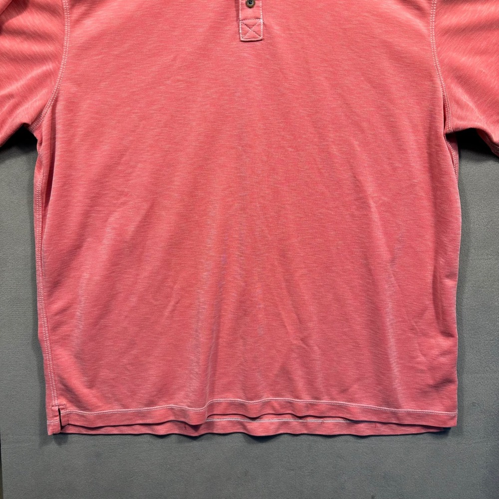Age of Wisdom‎ Polo Shirt Mens XL Coral Pink Slub Modal Blend Excellent - Picture 6 of 13